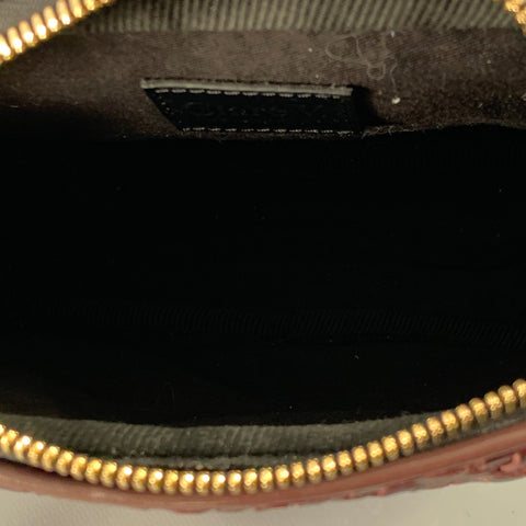CLARE V. Marisol Red Oxblood Woven Leather Crossbody Handbag