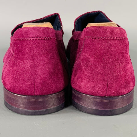 BOSS by HUGO BOSS Size 7 Purple Tassels Suede Slip-On Loafers