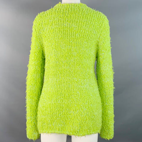 SIES MARJAN Size S Shaggy Green Wool Blend Metallic Crew Neck Pullover