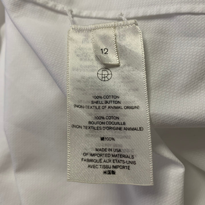 THE ROW Size 12 White Cotton Dress Shirt