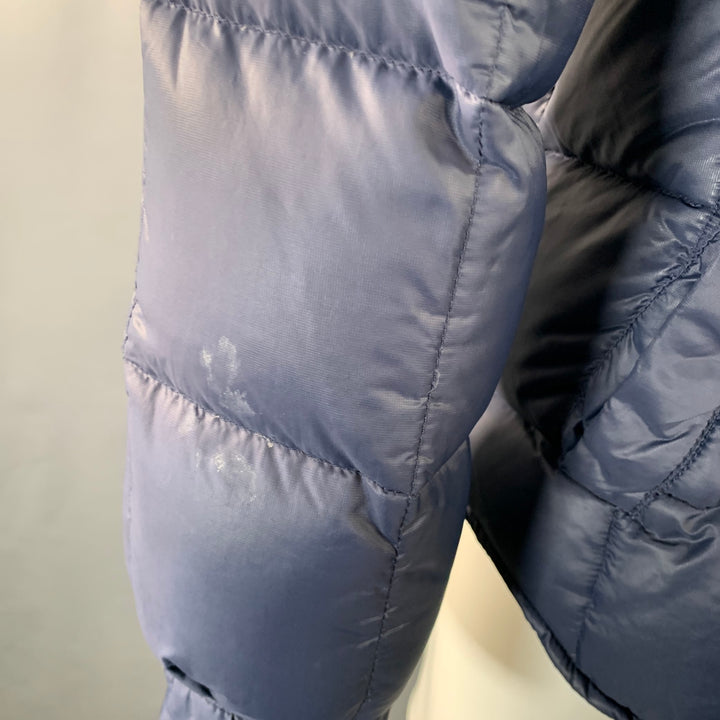 ASPESI Size M Navy Quilted Nylon Zip Snaps Jacket