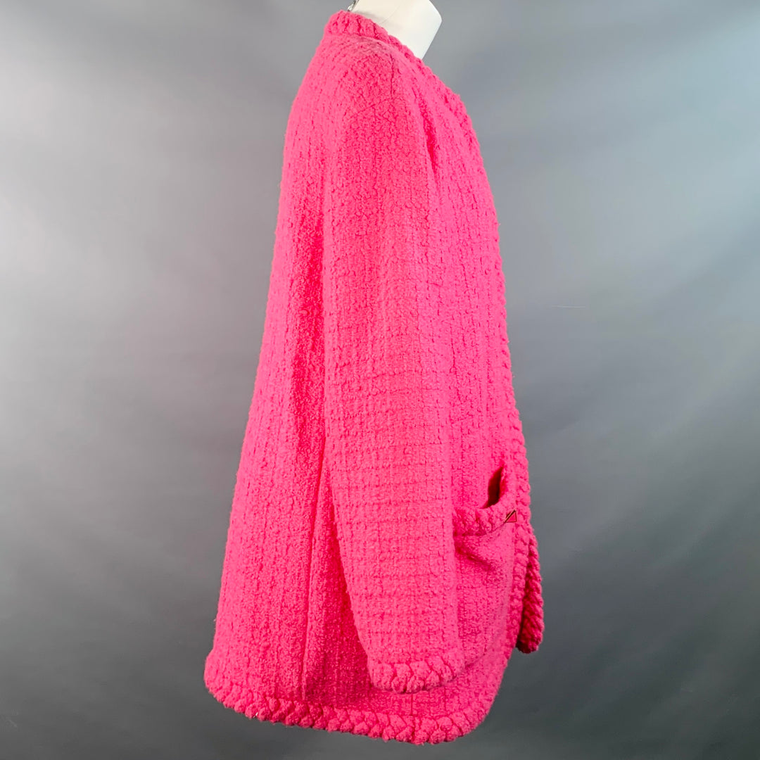 VALENTINO 2021 Size S Pink Wool Silk Tweed Oversized Jacket