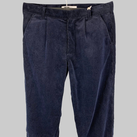 GIVENCHY Talla 32 Pantalón de combate de pana relajado azul marino