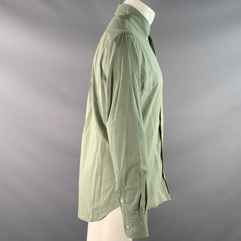GITMAN VINTAGE Size M Green Sage Cotton One pocket Long Sleeve Shirt