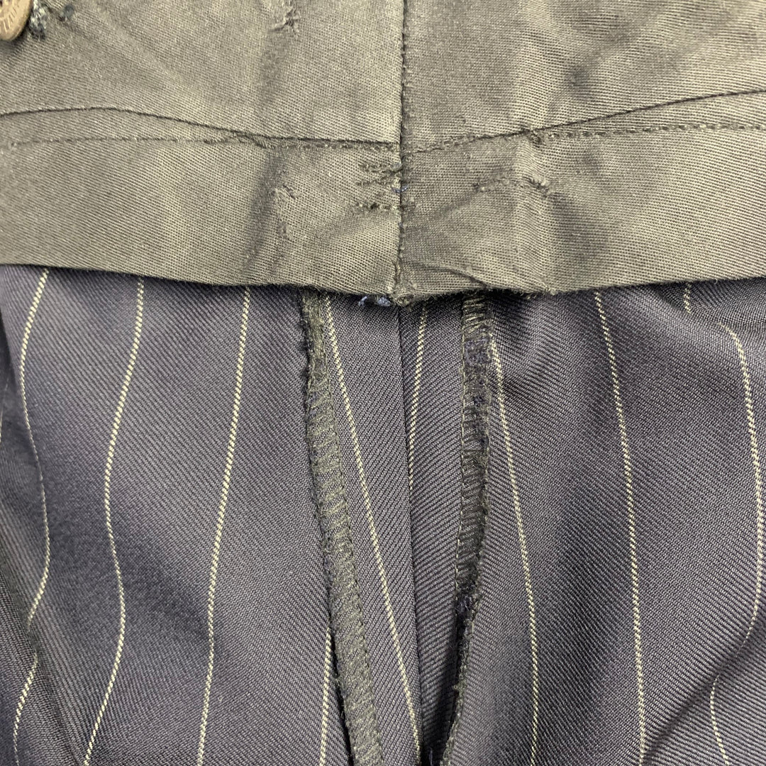 POLO by RALPH LAUREN Size 42 Regular Navy Grey Pinstripe Virgin Wool 3 Piece Suit