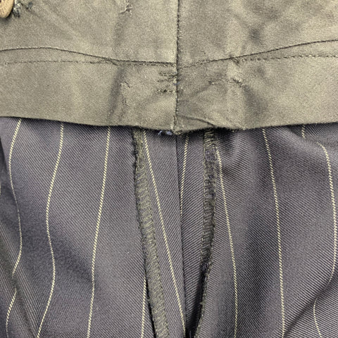 Costume 3 pièces POLO by RALPH LAUREN taille 42 Regular, laine vierge, rayé bleu marine et gris