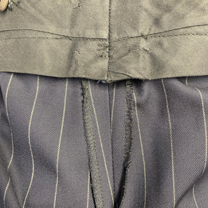 POLO by RALPH LAUREN Size 42 Regular Navy Grey Pinstripe Virgin Wool 3 Piece Suit