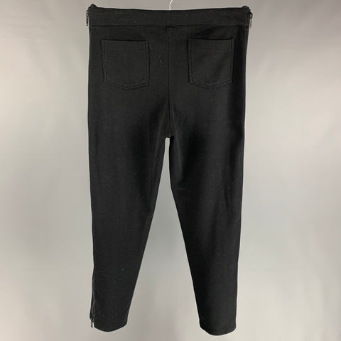 DRIES VAN NOTEN Size L Black & White Cotton / Polyester Sweatpants