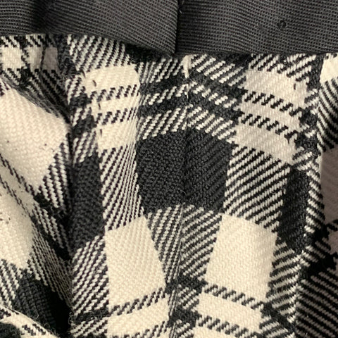 BURBERRY Taille 36 Pantalon de Costume Fuselé à Carreaux Noir et Blanc en Laine et Mohair à Pattes Latérales