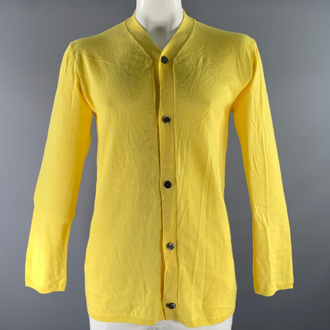 COMME des GARCONS SHIRT Size L Yellow Knitted Acrylic Blend Button Down Cardigan