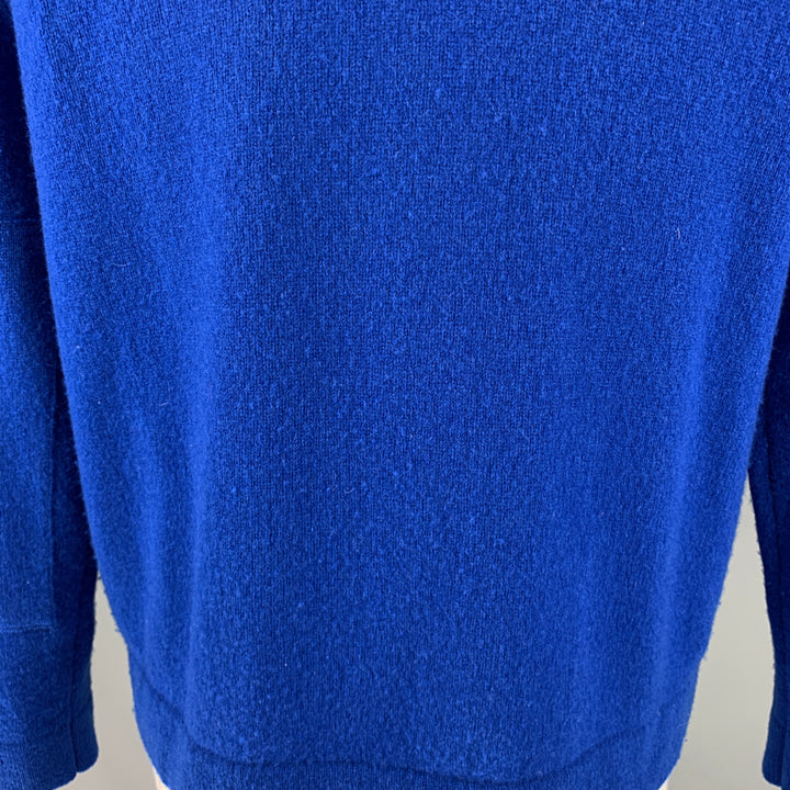 RALPH LAUREN Size L Royal Blue Knit Wool Hooded Pullover