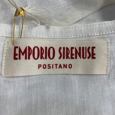 EMPORIO SIRENUSE Size 4 Paestum Cream Brown Linen Woven Sleeveless Long Dress