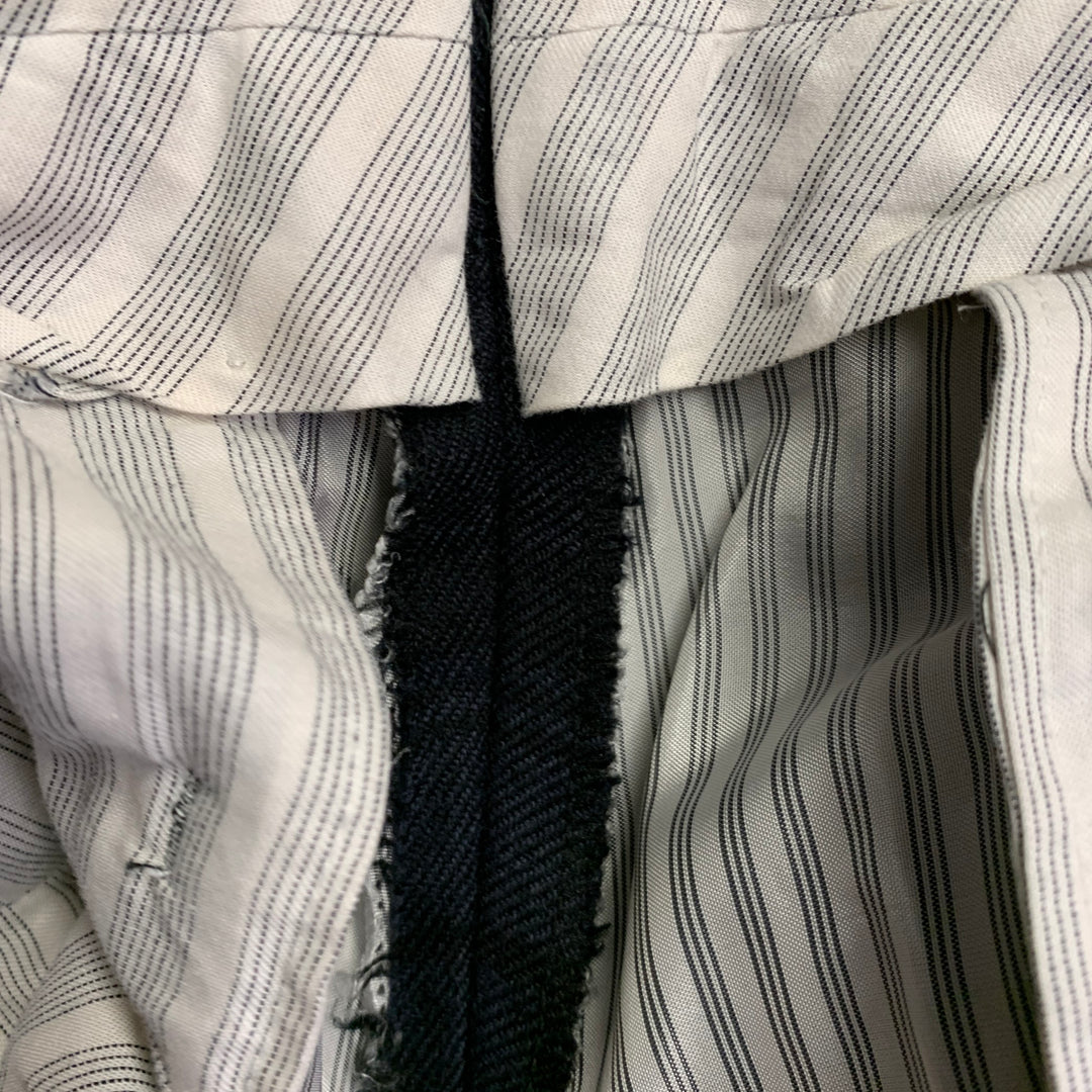 BLACK FLEECE by THOM BROWNE Size 28 Navy Black Plaid Wool Blend Twill Button Fly Dress Pants