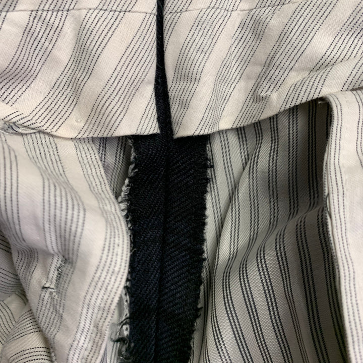 BLACK FLEECE by THOM BROWNE Size 28 Navy Black Plaid Wool Blend Twill Button Fly Dress Pants