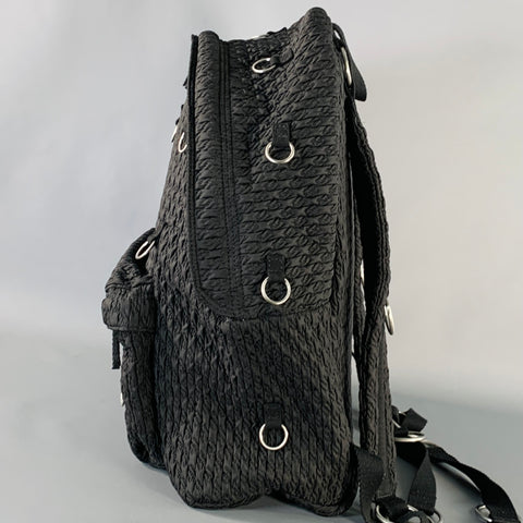 EASTPAK x RAF SIMONS Black Silver Textured Polyester Blend Backpack