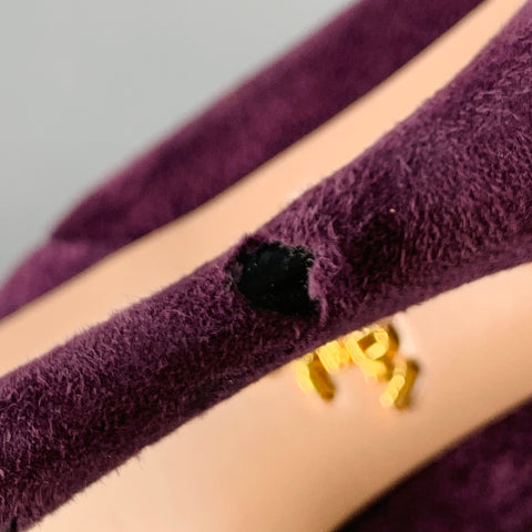 PRADA Size 7 Purple Plum Suede Cutout Sandals