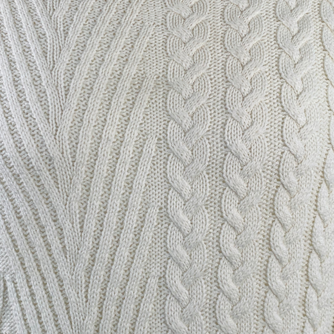 HAIDER ACKERMANN Size M Cream Cable Knit Cashmere Turtleneck Sweater
