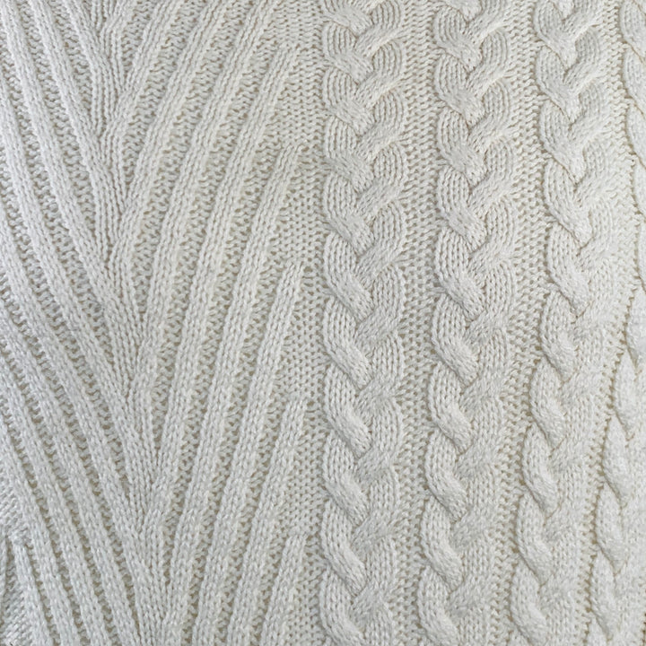 HAIDER ACKERMANN Size M Cream Cable Knit Cashmere Turtleneck Sweater