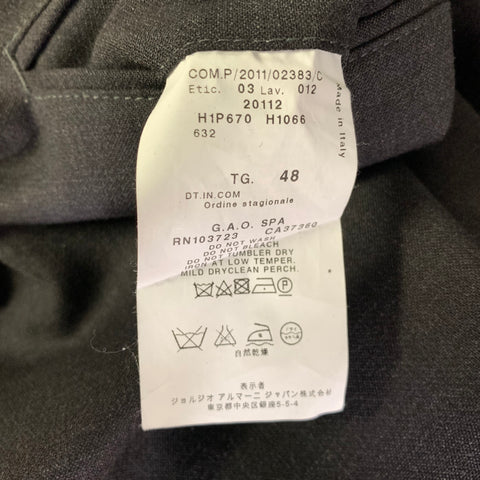 EMPORIO ARMANI Size 32 Grey Charcoal Wool Elastane Side Tabs Dress Pants