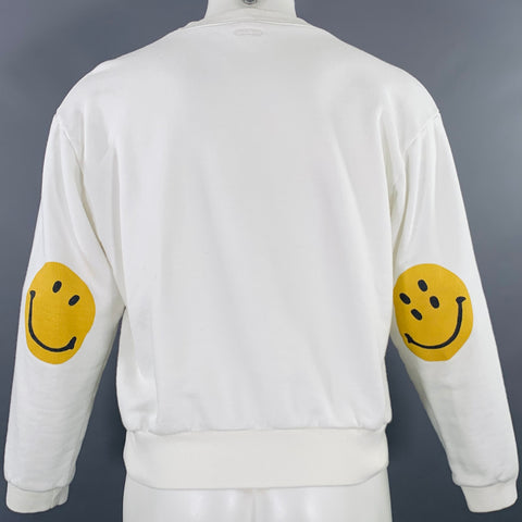 KAPITAL Size S White Yellow Cartoon Cotton Crew Neck Sweatshirt