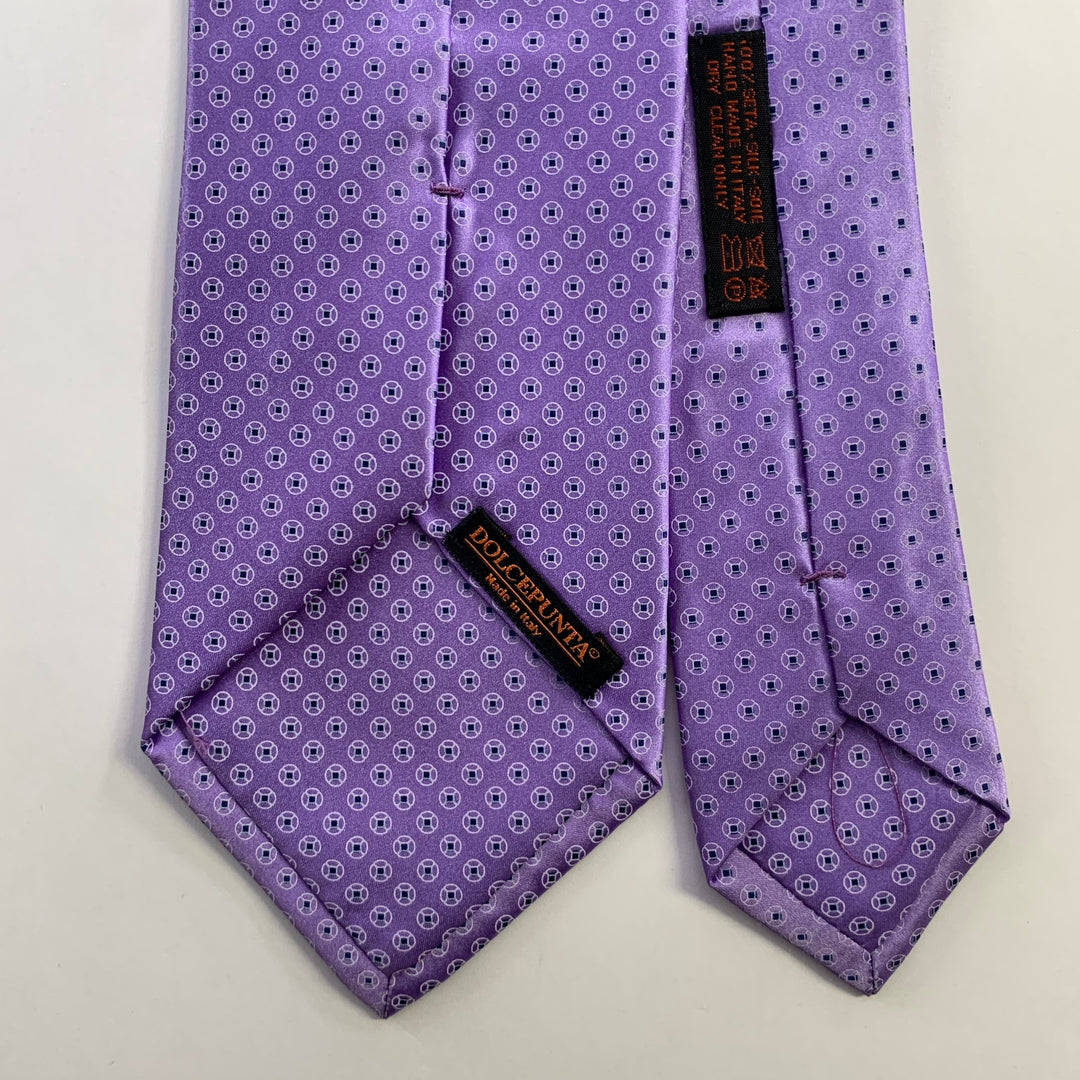DOLCEPUNTA Purple Blue Polka Dot Silk Tie