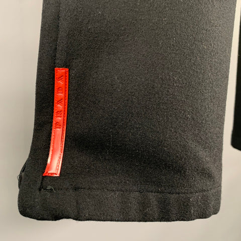PRADA Size M Black Wool Wide Leg Casual Pants