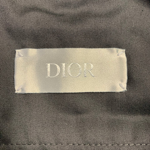 DIOR Taille 30 Pantalon décontracté en laine vierge noire avec poignets élastiques