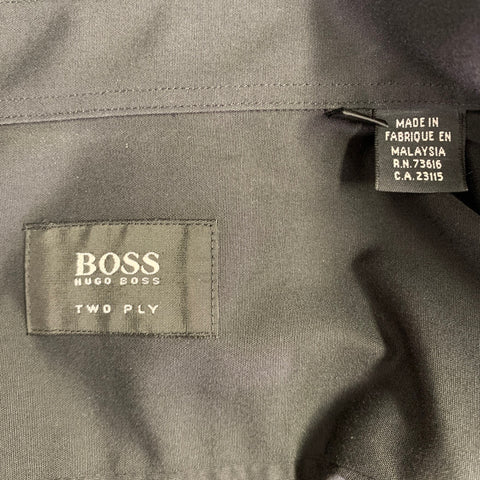 HUGO BOSS Size M Black Cotton Button Up Long Sleeve Shirt