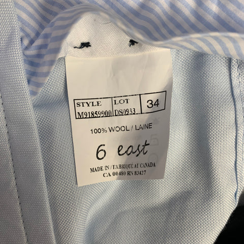 6 EAST Size 34 Navy Wool Zip Fly Dress Pants