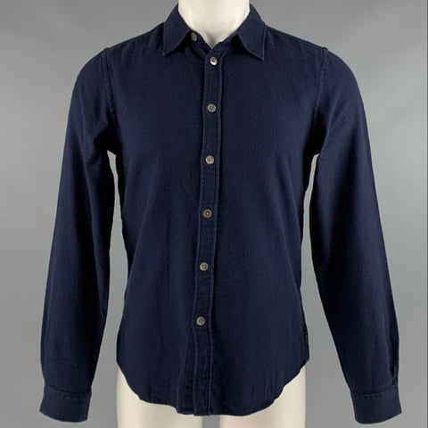 PAUL SMITH Size M Navy Twill Cotton Long Sleeve Shirt