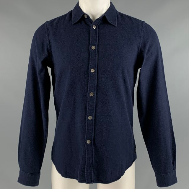PAUL SMITH Camisa de manga larga de algodón sarga azul marino Talla M