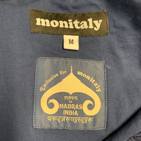 MONITALY Size M Navy Multi Color Patchwork Cotton Cargo Pockets Casual Pants