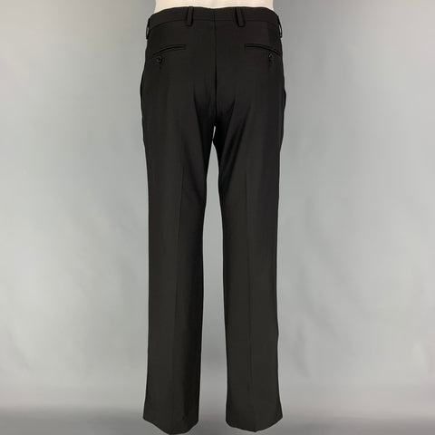 CALVIN KLEIN COLLECTION Size 36 Black Wool Notch Lapel Tuxedo Suit