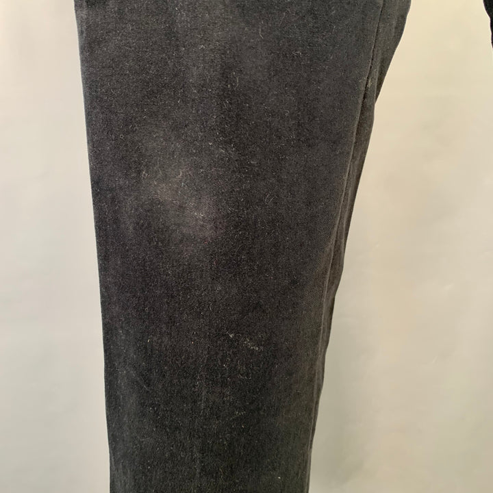 MARC JACOBS Size 32 Black Cotton Velvet Wide Leg Casual Pants