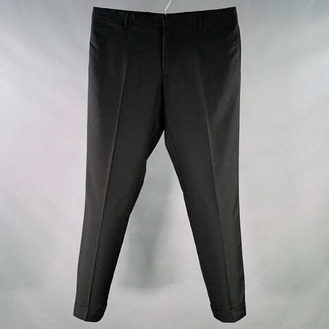BURBERRY LONDON Size 36 Black Virgin Wool Flat Front Dress Pants