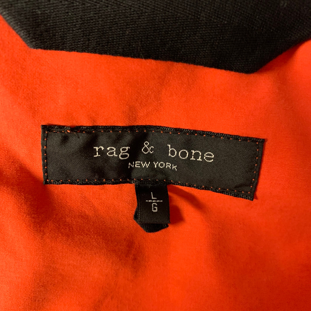 RAG & BONE Size L Orange Cotton Polyester Parka Jacket