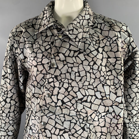 Veste COMME des GARCONS HOMME PLUS Taille L Gris Noir Géométrique Boutons Pression