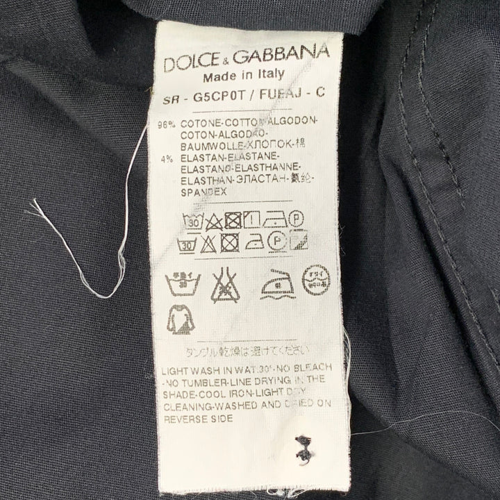 DOLCE & GABBANA Size L Black Cotton Blend Button Up Long Sleeve Shirt