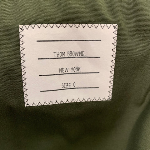 THOM BROWNE Size XS Green Olive Notch Lapel Jacket