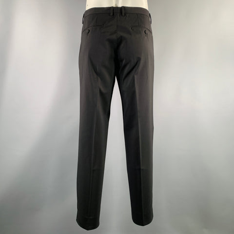 DOLCE & GABBANA Martini Size 42 Black Virgin Wool Double Breasted Crystal Accents 3 Piece Suit