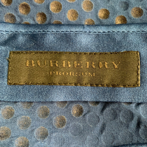 BURBERRY PRORSUM Size M Blue Silver Silk Blend Studded Racerback Dress Top