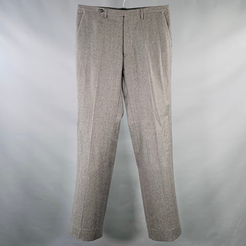 MAISON MARTIN MARGIELA Size 32 Grey Heather Wool Flat Front Dress Pants