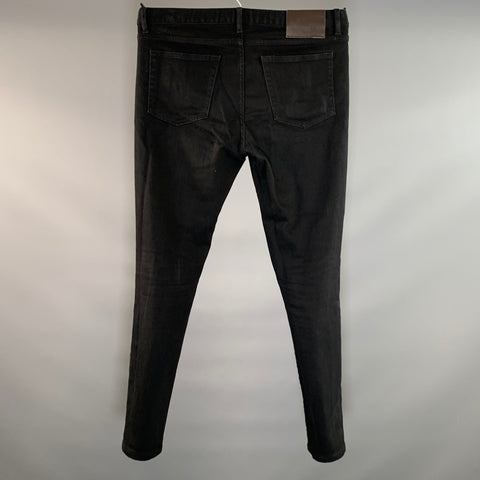 GIVENCHY Size 32 Black BM509E507V Solid Cotton Blend Low Rise Jeans