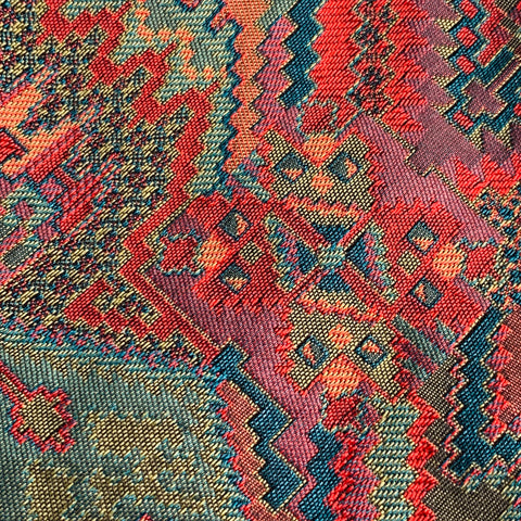 GIANNI VERSACE Red Green Woven Silk Tie