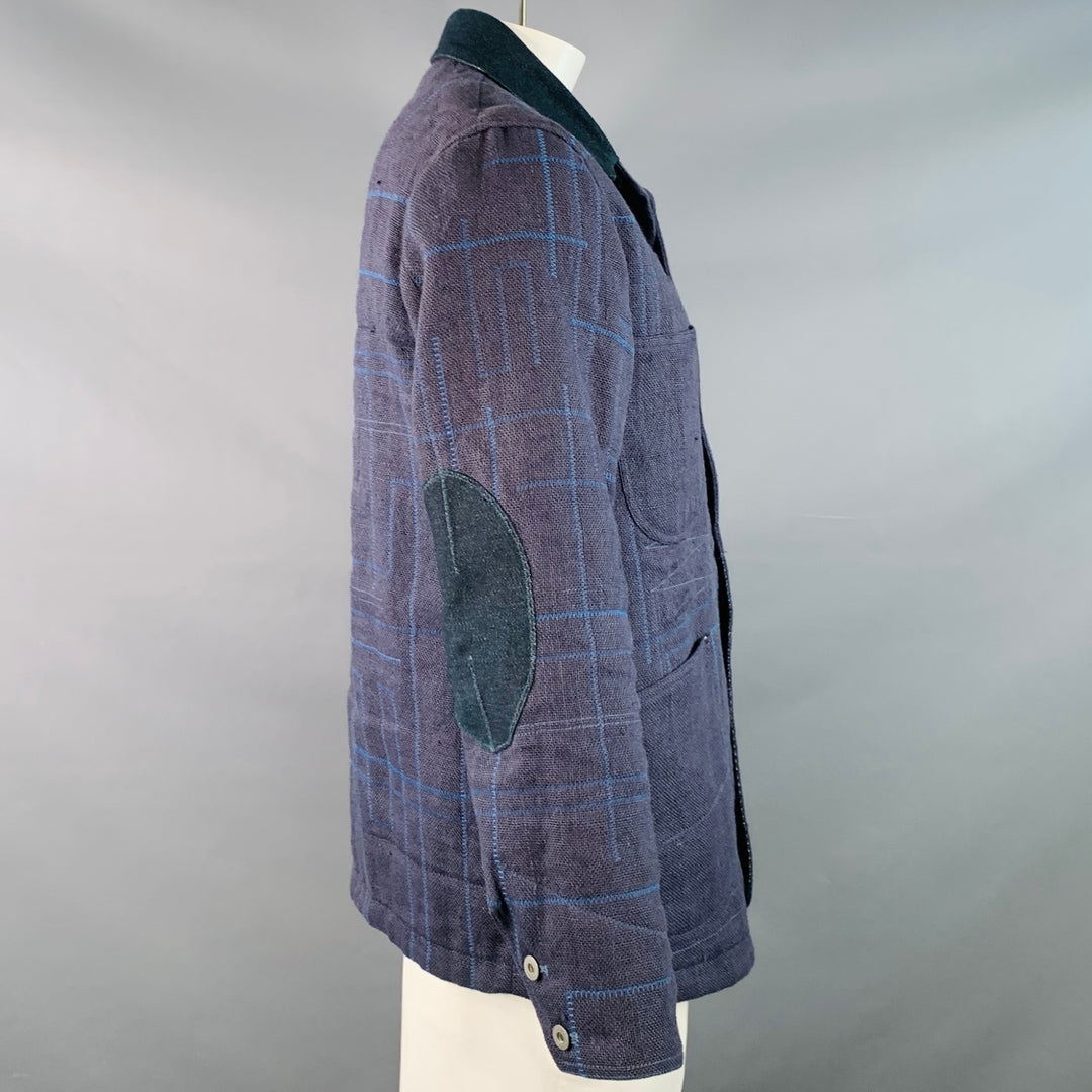 JUNYA WATANABE Size XL Navy Blue Embroidery Jute Worker Jacket