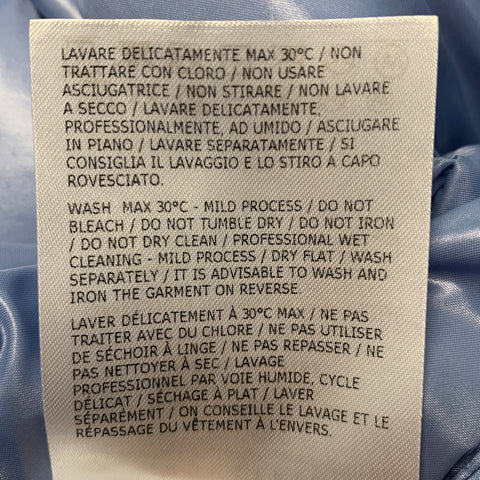 MONCLER Size XXXL Light Blue Quilted Polyamide Zip Up Jacket