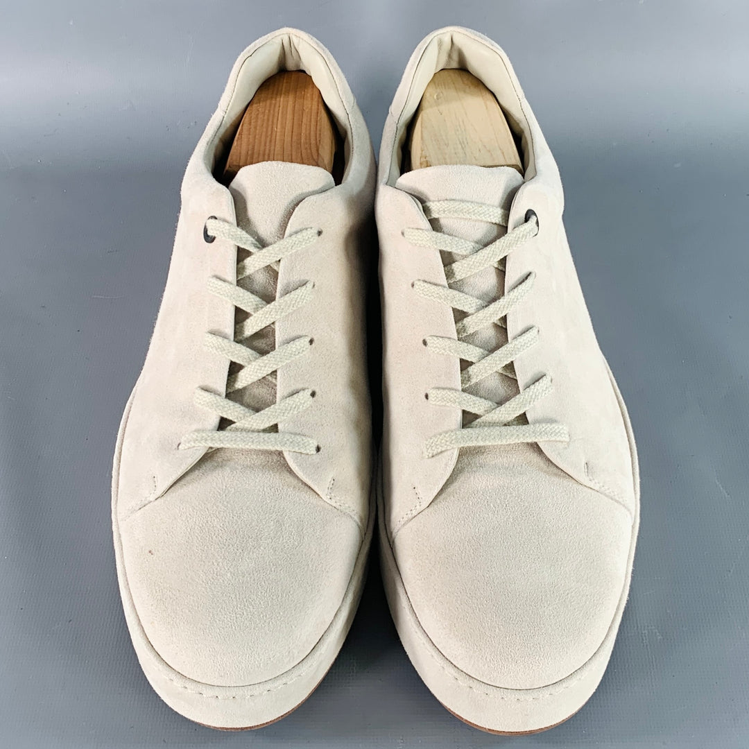 LORO PIANA Size 12 Grey Suede Low Top Rubber Sole Sneakers