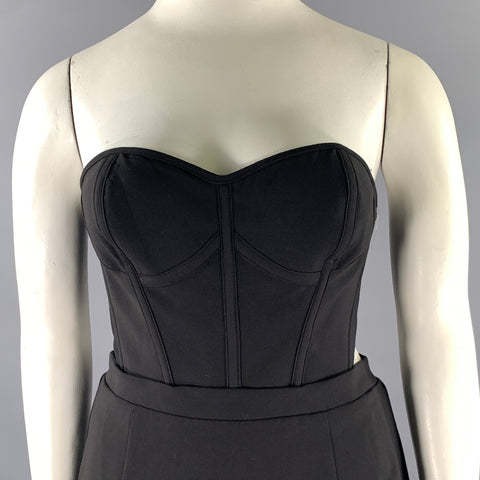BLACK HALO Size L Black 3595114 Strapless Cocktail Dress