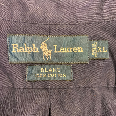 RALPH LAUREN Size XL Blake Navy Cotton Button Down Long Sleeve Shirt