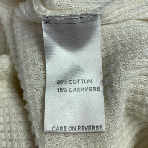 BILLY REID Size M Off White Waffle Knit Cotton Cashmere Long Sleeve T-shirt